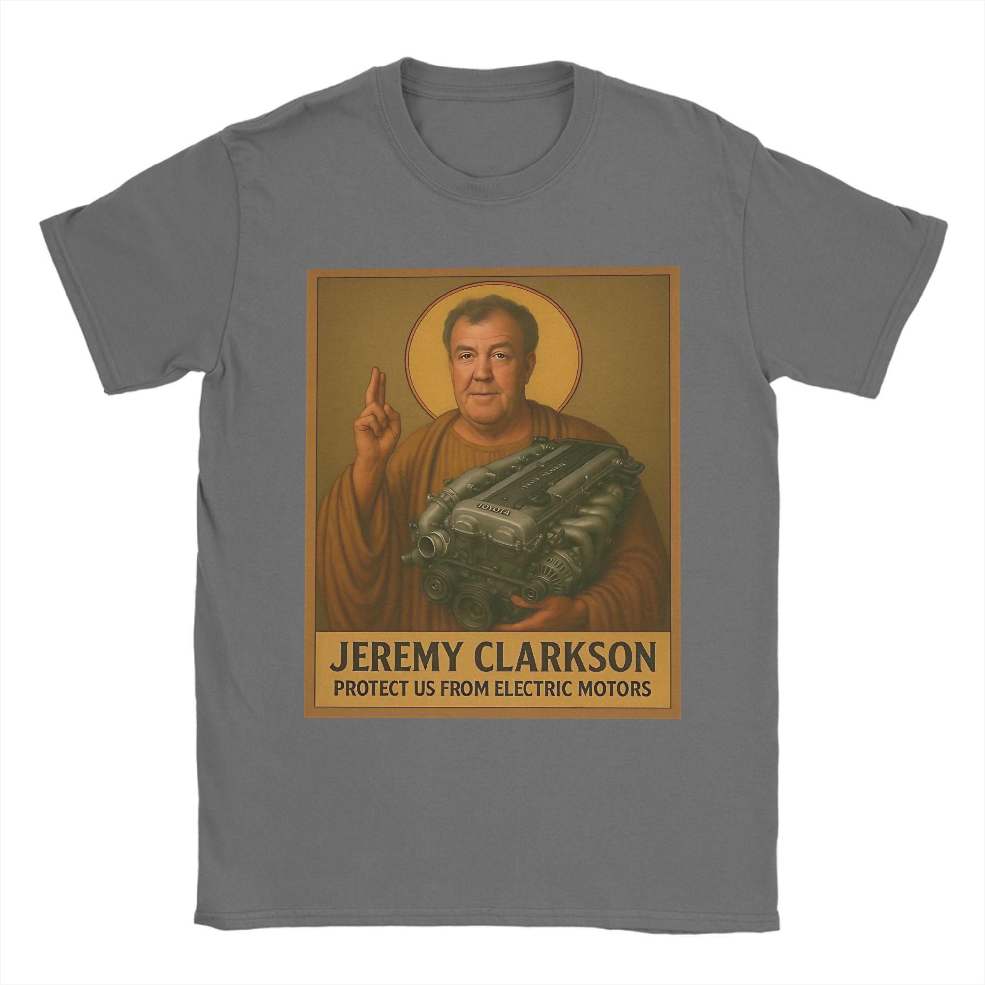 

Men Women Fashion Jeremy Clarkson Protect us from Electric Motors T Shirt Tee 100% Cotton T-shirts Clothing 4XL