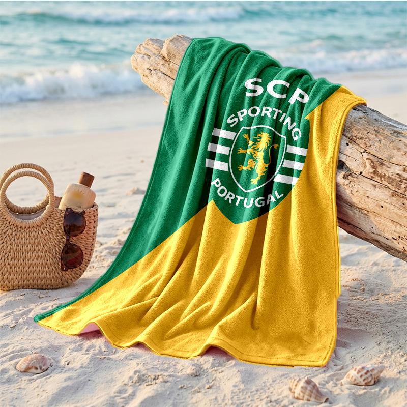 Sporting CP FC Aufdruck Mikrofaser Strandtuch Schnelltrocknend Saugfähig Großes Handtuch für Strand Schwimmen Reisen