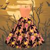 Women's Fashion Halloween Printed Sexy Strapless Gothic Cocktail Dress Punk, Vintage Dress