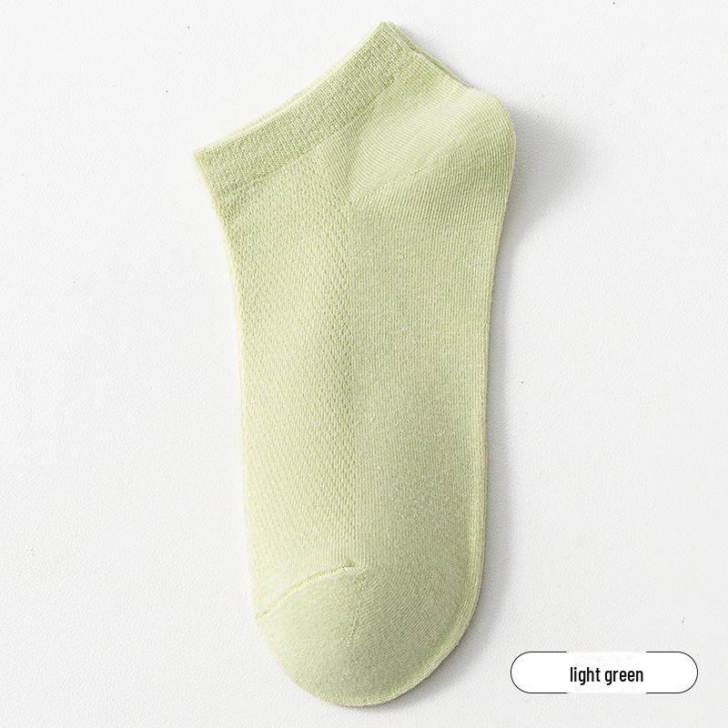 

Женские дышащие летние сетчатые носки - тонкие, антипиллинговые, впитывающие пот, однотонные носки-лодочки светло-зеленый