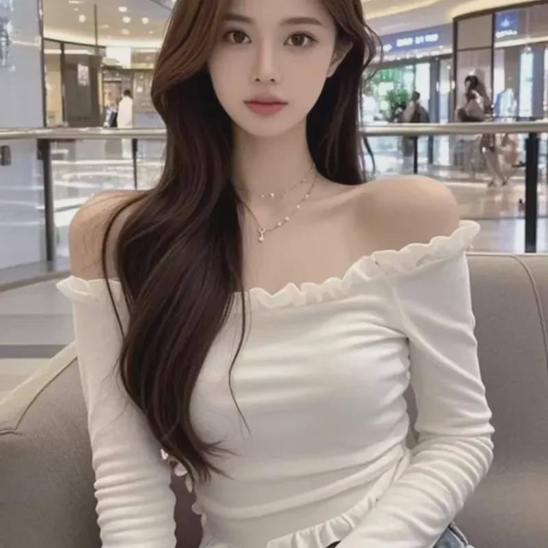 Pure Desire Hot Pink One-Shoulder Slim Long Sleeve Top - Petite Early Autumn Style for Girls