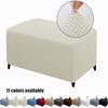 Jacauard Ottoman Cover Stretch Spandex Footstool Cover All-inclusive Rectangle Footrest Covers Foot Stool Slipcovers Living Room