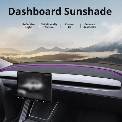 Dashboard Light Shielding Mat For Tesla Model Y Juniper 2026 2026 Dashboard Cover Pad Suede Sunshade Protector Car Accessories