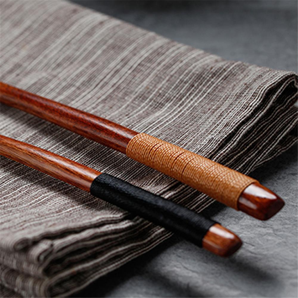 6pc/set Wooden Tableware Set Portable Cutlery Sets with Useful Spoon Fork Chopsticks Travel Gift Dinnerware Suit with Cloth Bag