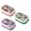 2 Compartments Fruit Lunch Box Leak-Proof Food Storage Box Portable Lunch Container  Girls