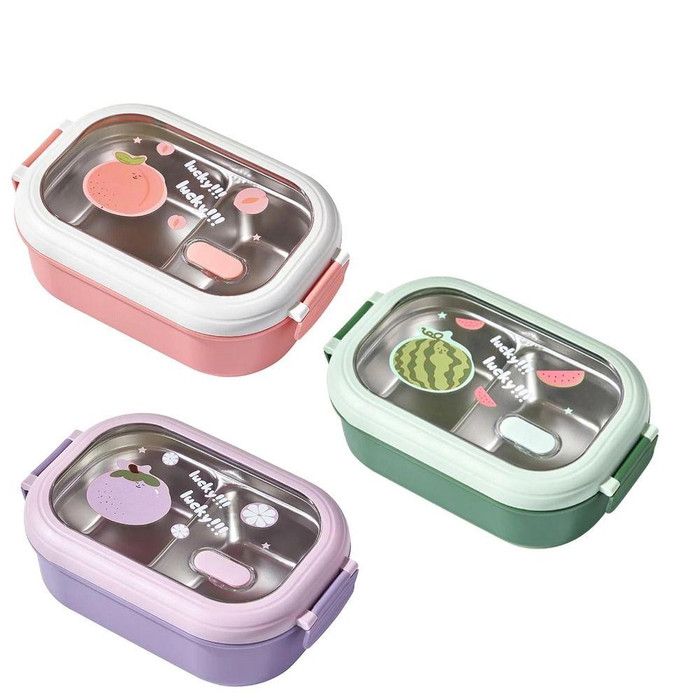 2 Compartments Fruit Lunch Box Leak-Proof Food Storage Box Portable Lunch Container  Girls