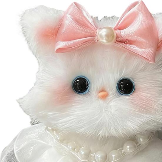 DIY Kitten Keychain Kit Fluffy Cat Plush Toy Craft with Step-by-Step Tutorial Soft Materials Pack for Handmade Bag Charm Cute Gift for Kids Adults