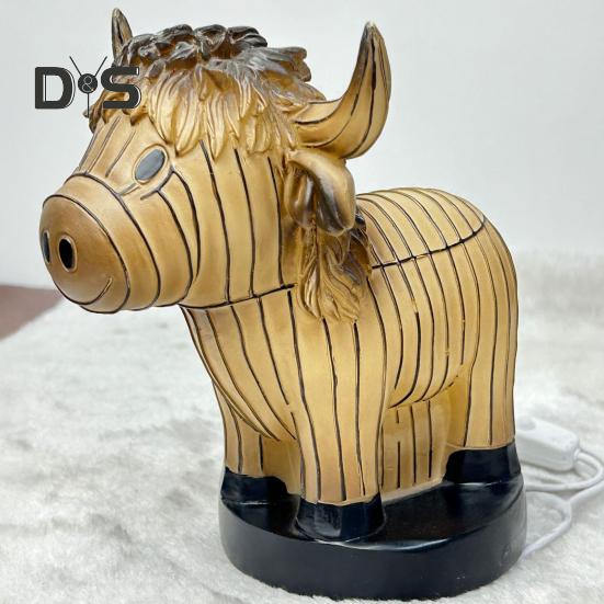 Stolní lampa s motivem zvířat z barevného skla, na baterie, vintage noční světlo se zvířaty, domácí kancelář, ložnice, dětský pokoj, noční lampa