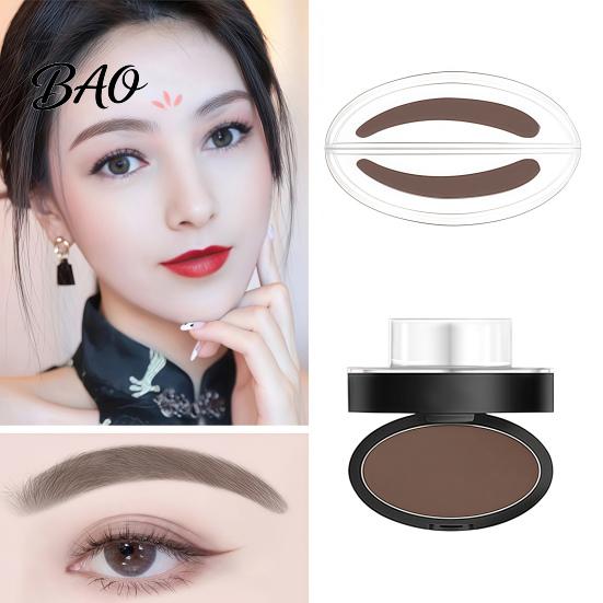 Timbro in Polvere per Sopracciglia a Prova di Sudore & Polvere per Sopracciglia, Sigillante Potente Waterproof a Lunga Tenuta Kit da Viaggio con Specchio, Strumenti per il Trucco Occhi per Donne
