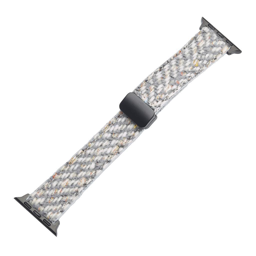 Genuine Cow Leather+Wool Watch Band for Apple Watch Ultra 3 2 1 49mm/Series 11 10 46mm/9 8 7 45mm/SE3 SE2 SE 6 5 4 44mm/3 2 1 42mm Wrist Strap