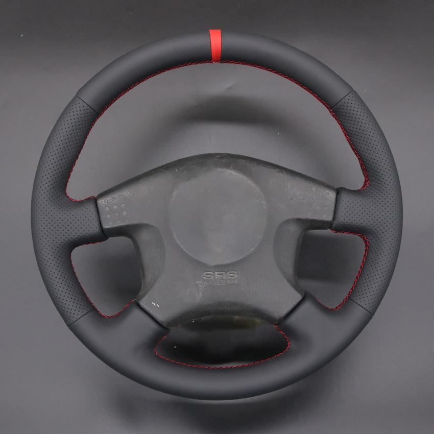 Piele artificială neagră, anti-alunecare, moale, pentru acoperirea volanului auto, pentru Nissan Skyline ECR33 R33 GTR GT-R 1995-1998 200 SX 1998-2001