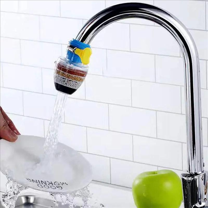 6 Layers Faucet Water Filter Tap Purifier 360° Rotatable Coconut Charcoal Nozzle for Faucet Kitchen Household Water Filter