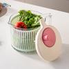 Multi-Use Vegetable Dehydrator Drain and Spin Dryer Food Grade Vegetable Washing Basin Leakproof Fresh-keeping Kitchen Tools