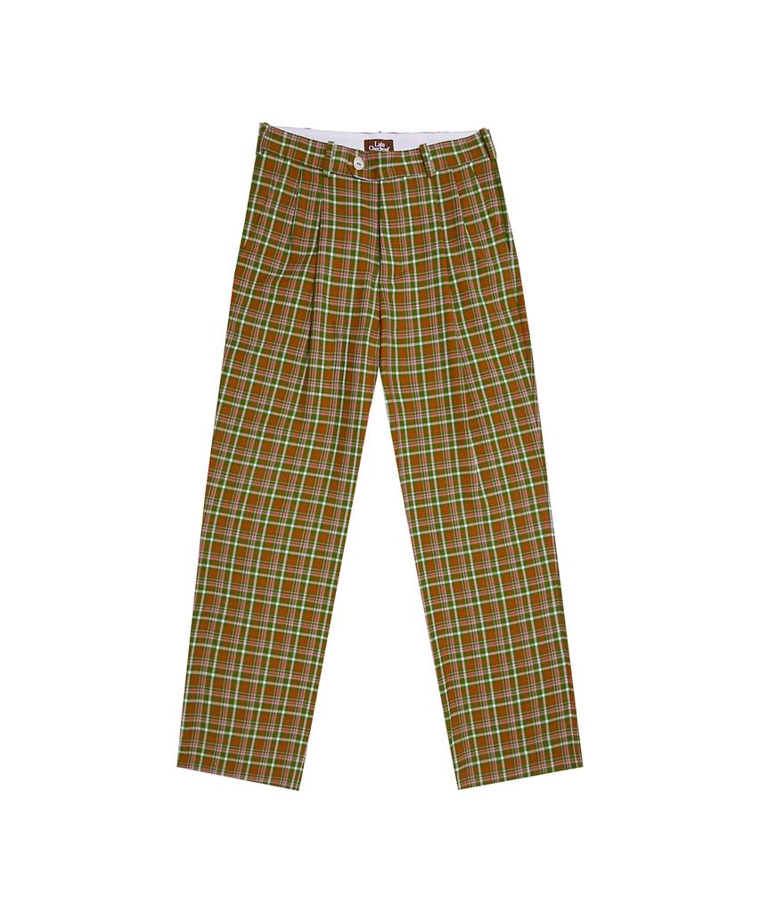Leiteuchekeuaus (U) Green Checked Trousers
