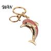 Rust-proof Keychain Pendant, Sparkling Rhinestones Dolphin Shape Keychain, Electroplated Surface Versatile Color Key Holder with Ring And Lobster
