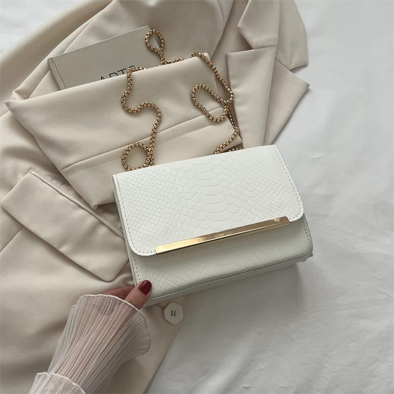 Trendy Korean Style Chain Shoulder Bag For Women In Black White Green Pink Brown