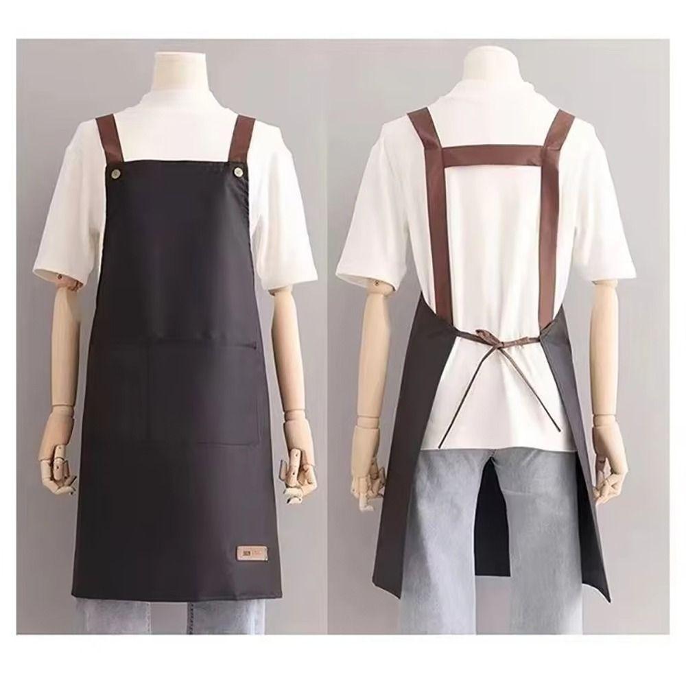 1Pcs Waterproof Kitchen Cooking Apron with Pockets Work Uniform Household Work Clothes  Women Men