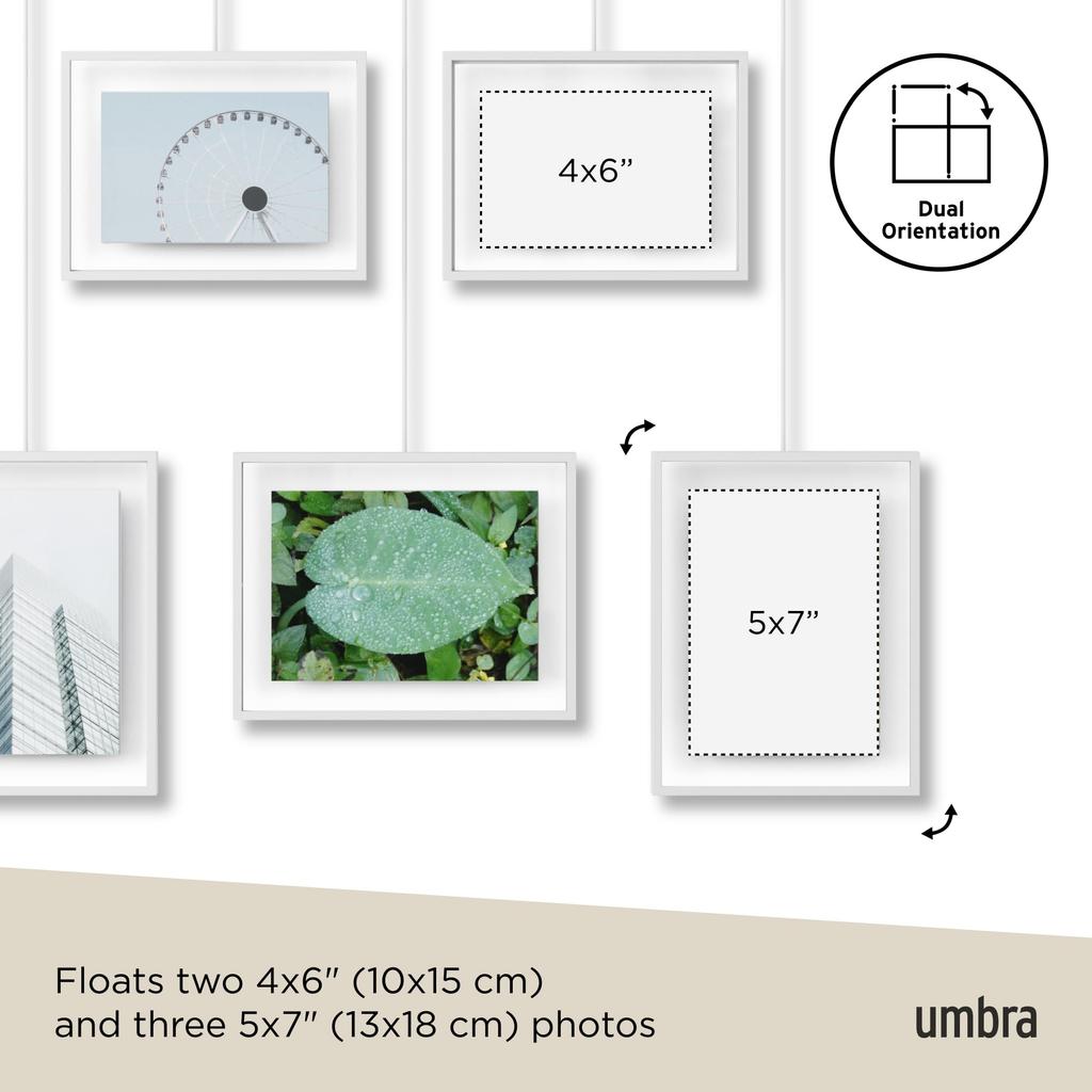 Umbra EXHIBIT Photo Display Frame, Stylish Postcard Size, 2L Size, White (Product Code: 21013426660)