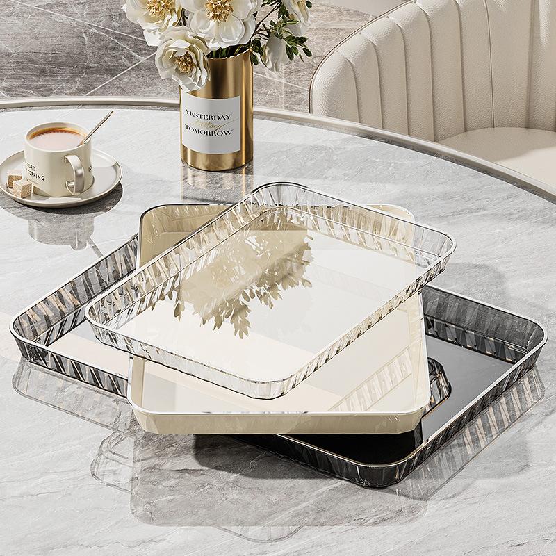 Water Cup Tray Rectangular Tea Tray Tea Tray Household Tea Set Living Room Coffee Table Fruit Tray Tea Tray Fruit Tray Plastic