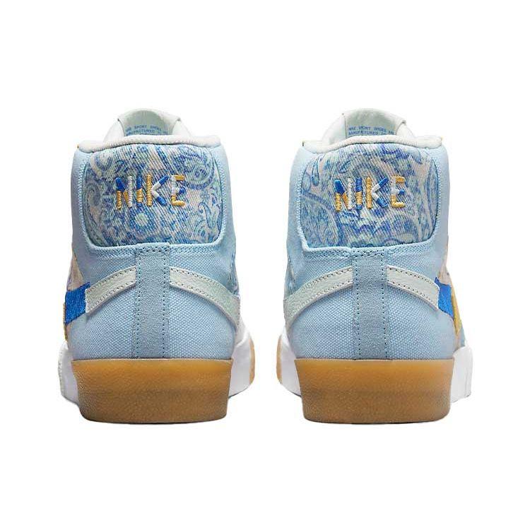 Nike Zoom Blazer Mid Premium SB Paisley Pack - Boarder Blue Unisex Sneakers Celery Barely-Green Racer-Blue DM0859-400