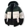 Cotton Jacket Men's Winter Contrast Color Casual Trend Loose Removable Hat Student Cotton Jacket Hooded Jacket Men