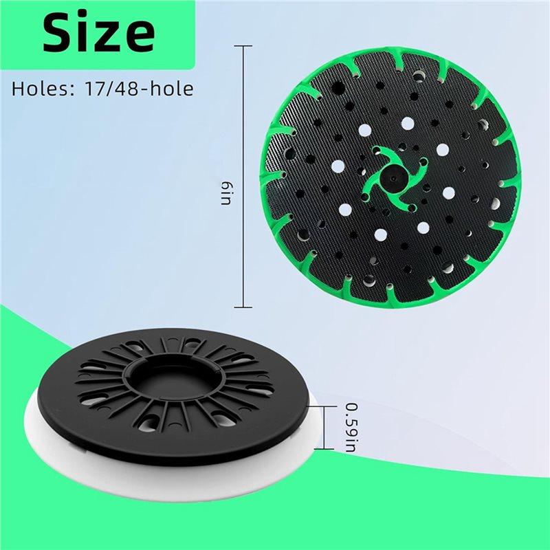 Aug. Soft Sanding Pad + Hard Sanding Pad For Festool RO 150 FEQ Sander, 6 Inch Back-Up Sanding Discs (4-Pack)