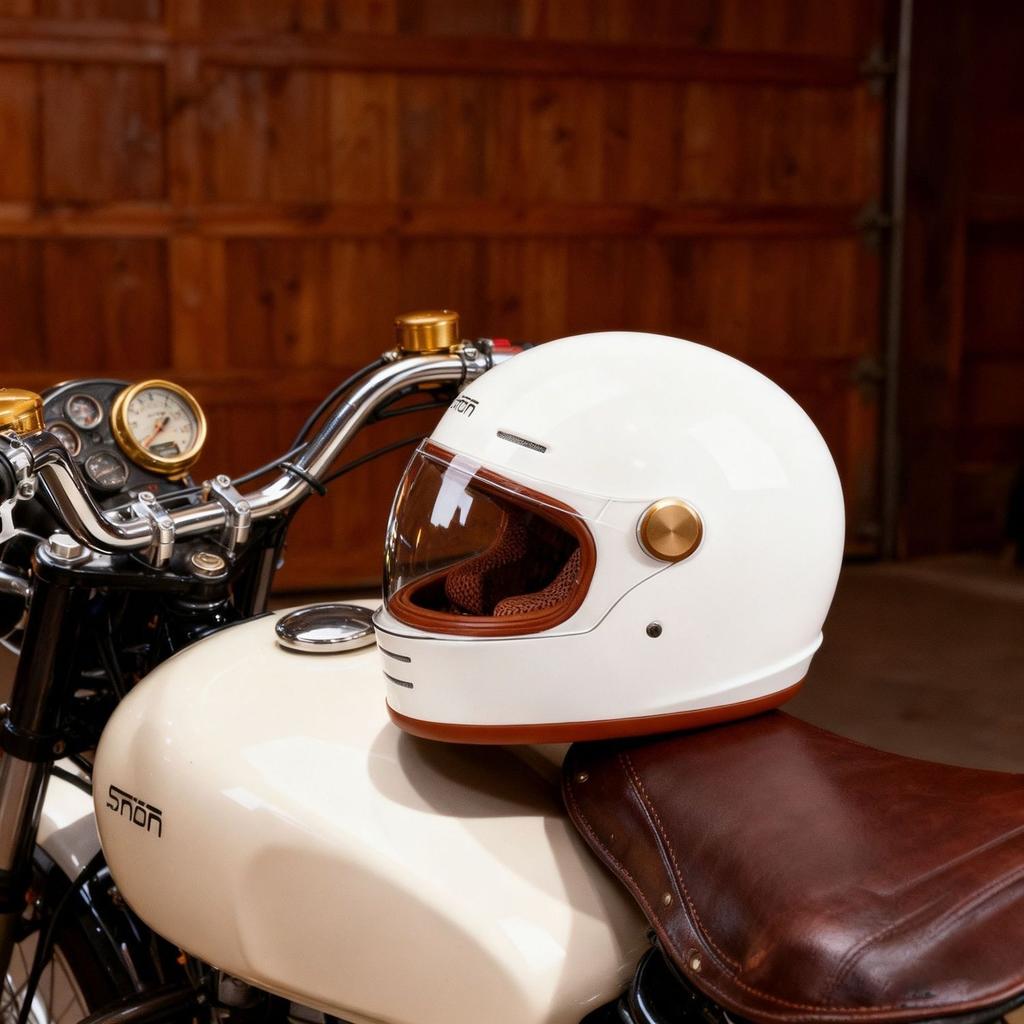 DOT Certified vintage full-face motorcycle helmet, full-face helmet for motorcycles and electric vehicles, suede lining