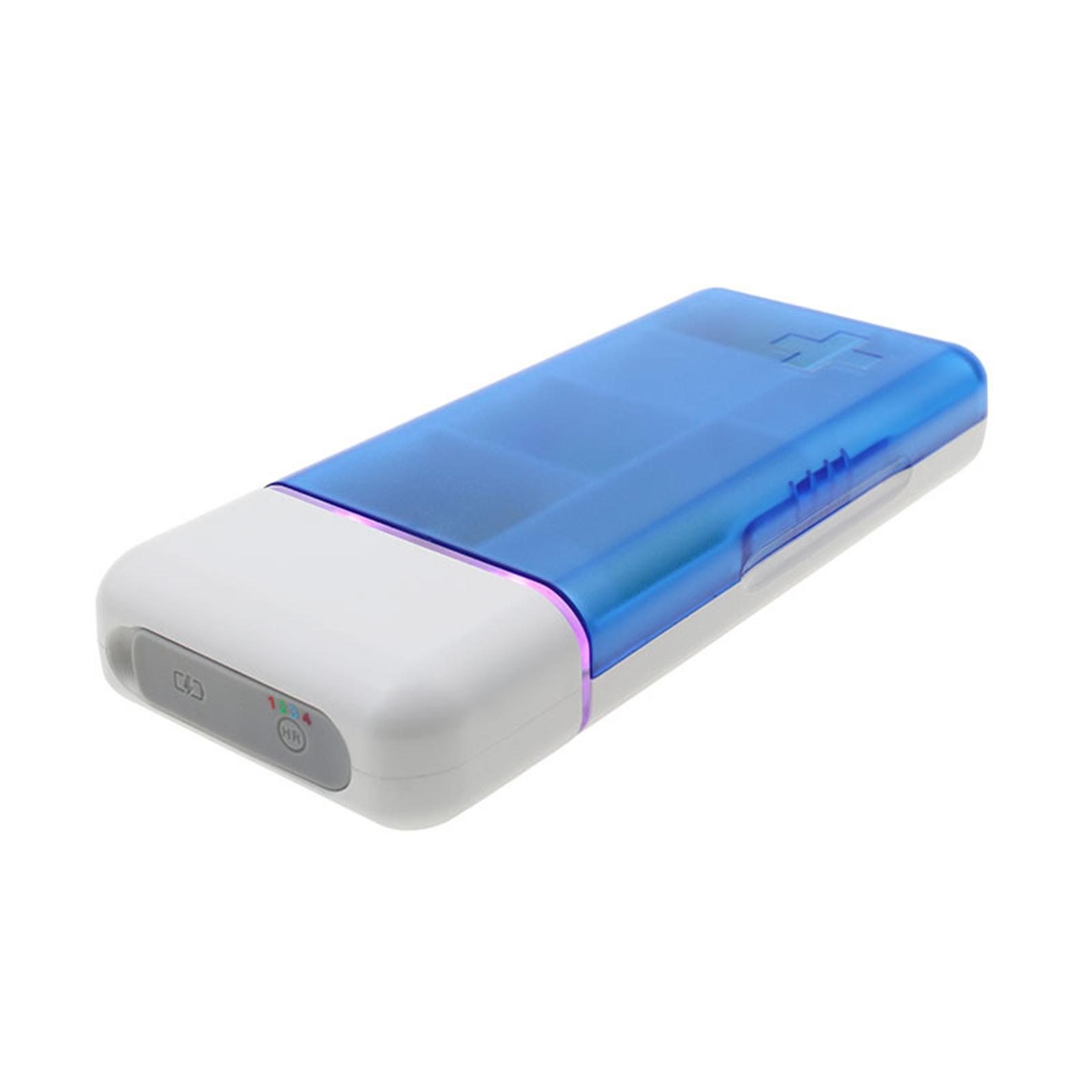 Draagbare mini-pillendoos met timerherinneringen 6 compartimenten Pillenorganizer Slimme pillendispenser met