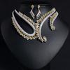 Luxury Cubic Zirconia Yellow Clear Green Red Water Drop CZ Necklace Earring Set for Women Bridal Nigeria Wedding Party Gifts