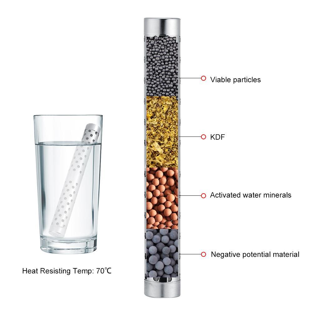 Hydrogen Alkaline Water Stick PH Alkalizer Ionizer Mineral Purifier Filter Flat Head