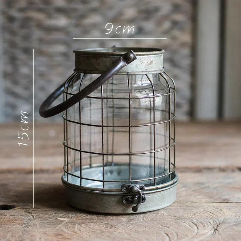 

Kerosene Lamp Candlestick Vintage Hanging Candle Holder Glass Clear Vintage Candle Lantern Wedding Wind Lantern Home Decor