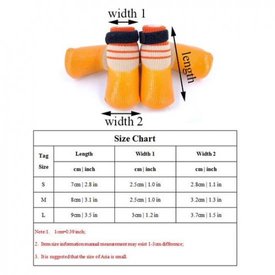 4Pcs/Set Non-Slip Knitted Dog Socks Pet Puppy Shoes Soft Cotton for Chihuahua  m