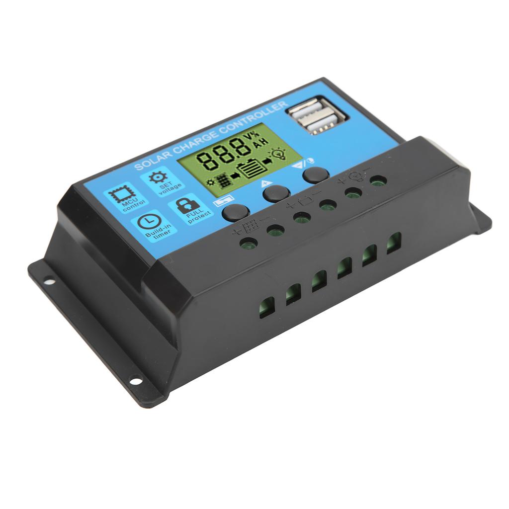12V 24V Solar Charge Controller USB PWM Photovoltaic Solar Panel Charge Regulator with LCD Display 20A