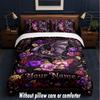 Floral Theme Custom Text Or Name 3Pcs Bedding Set,1 Flat Sheet & 2 Pillowcases Personalized Home Bedding