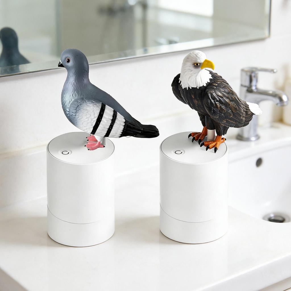 Foaming Soap Container Refillable Induction Auto Soap Dispenser Battery Power Blue Bird/Bald Eagle Shape Touchless for Bathroom