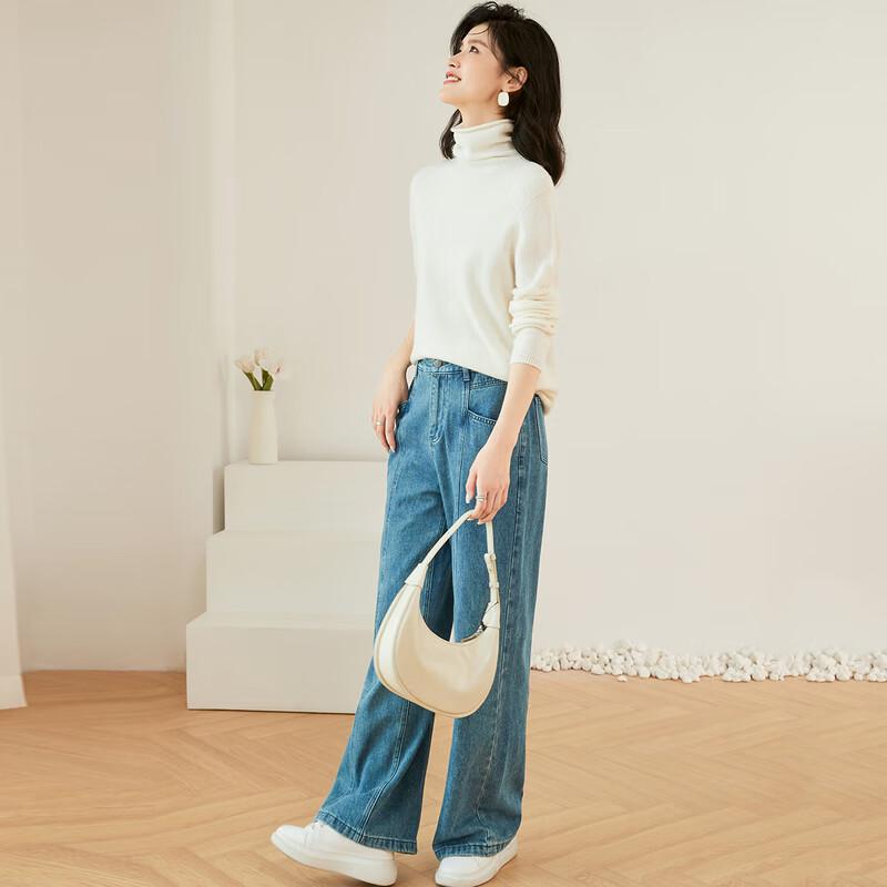 Jinjuju 100% Merino Wool Turtleneck Sweater