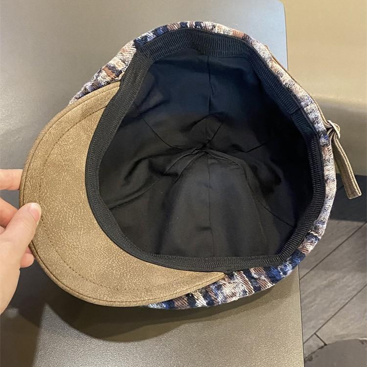 2025 Tie-dye plaid forward hat children autumn retro fashion leisure foreign trend out of the street peaked cap look thin