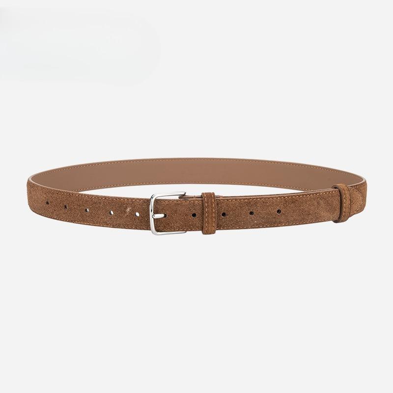 New Genuine Leather Women's Belt High-end Versatile Alloy Pin Buckle Ins Style Decorative Trousers Belt for Women