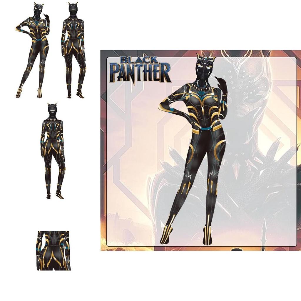 Black Pantherwakanda Forever Letitia Wright Women's Elastic Bodysuit Headwear Cospaly