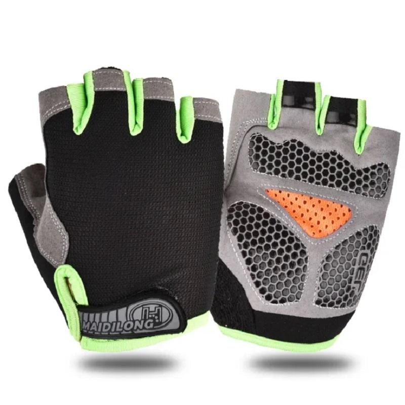 Mănuși de ciclism pentru exterior pentru bărbați femei, mănuși pentru bicicletă montană, fitness, exerciții fizice, anti-alunecare, absorbție a șocurilor, respirabile, mănuși cu degete pe jumătate