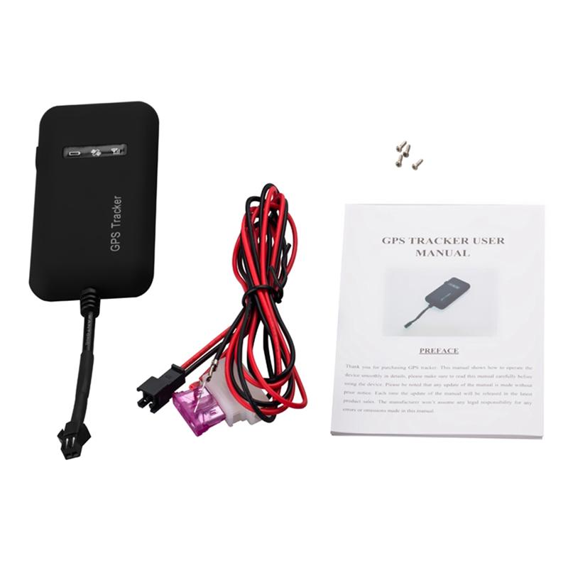 WF-1Set GT02A 12V-36V Real-Time GPS/GSM/GPRS SMS Car GPS Tracker Real-Time Positioning Supports Google Maps Link Plastic Black