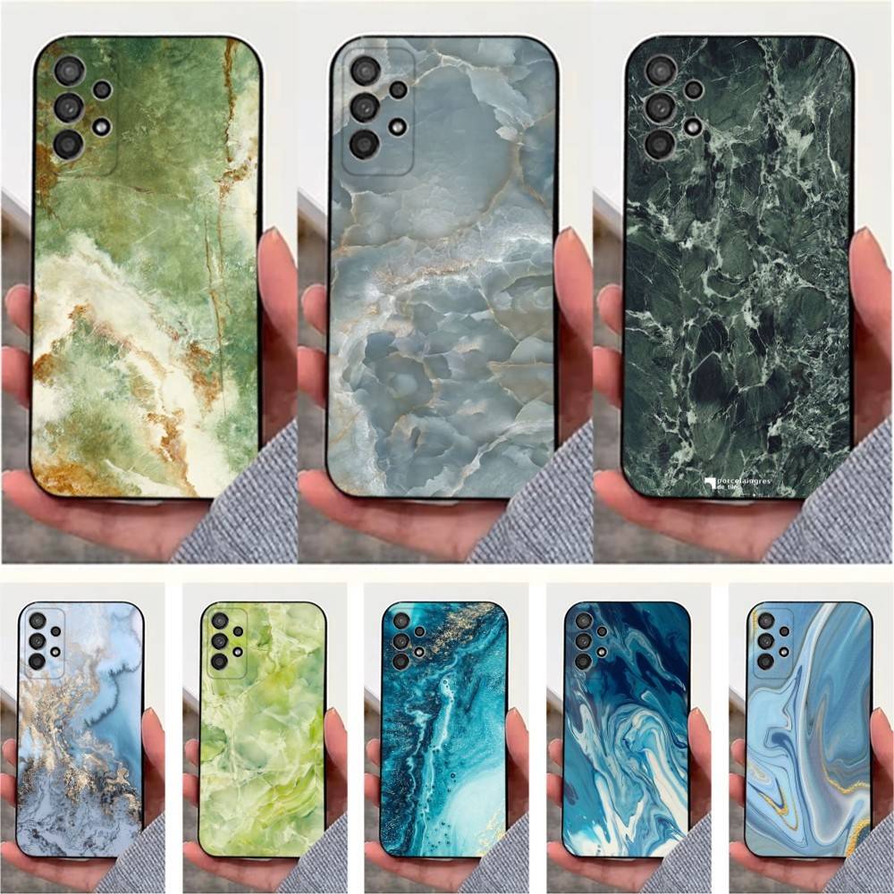 Marble Grain Phone Case For Samsung S9,S10,S20,S10,S21,S25,S24,S23,Ultra,FE,Plus,Lite,Soft Silicone Black Cover