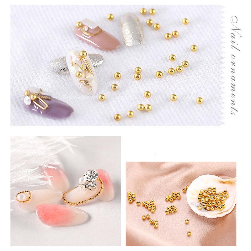 Nail Art Stahlkugel Kaviar 6 Fächer Gold- und Silberperlen Nail Art Dekoration Nail Art Zubehör