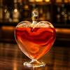 Glass Carafe for Fruit Wine Heart Shaped Bottle with Airtight Stopper, Elegant Crystal Texture Liquor Serving Container Decanter,