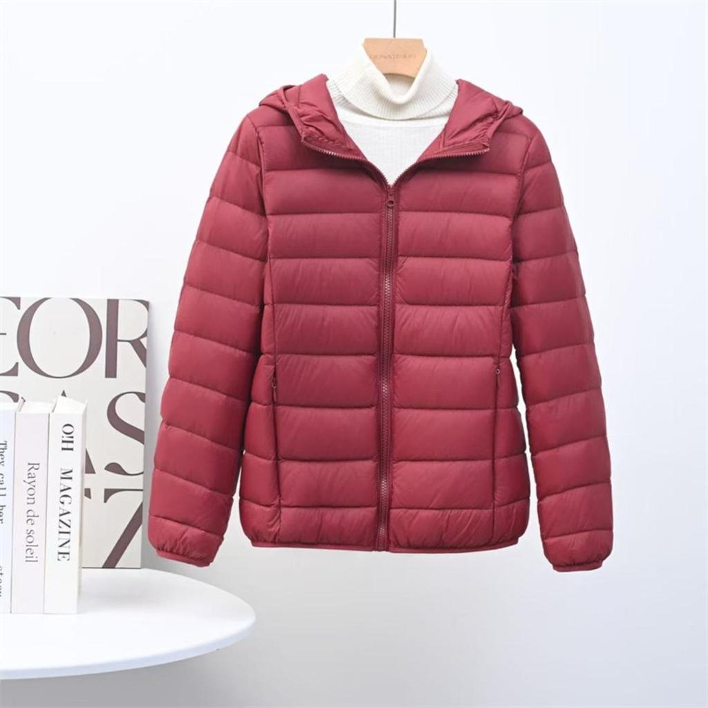 Autumn Winter New Women's Lightweight Down Jacket Short Hooded Slim Plus Size White Duck Down Coat