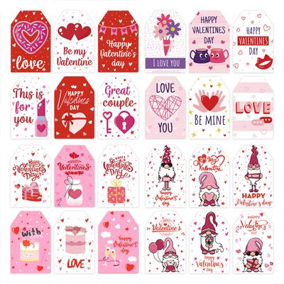 Etiquetas para decoración de fiestas con adornos de regalo de San Valentín. Papel seguro. Decora tus regalos. 60 unidades.