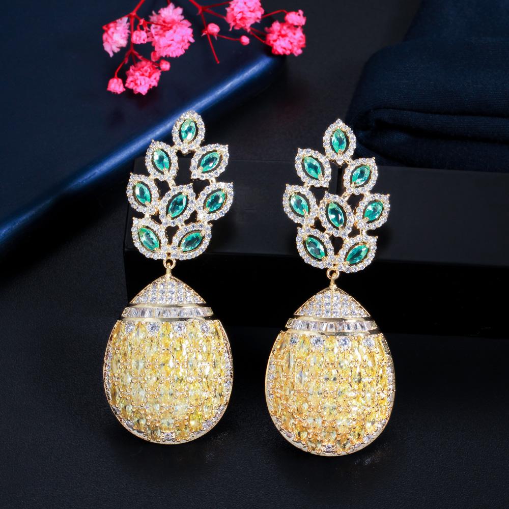 

Суперроскошные длинные серьги CMM с ананасом и желтым цирконием жёлтый