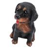 Dog Desktop Ornament Resin Adorable Sitting Dog Figurine for Bedrooms Balconies Bookshelves Gift