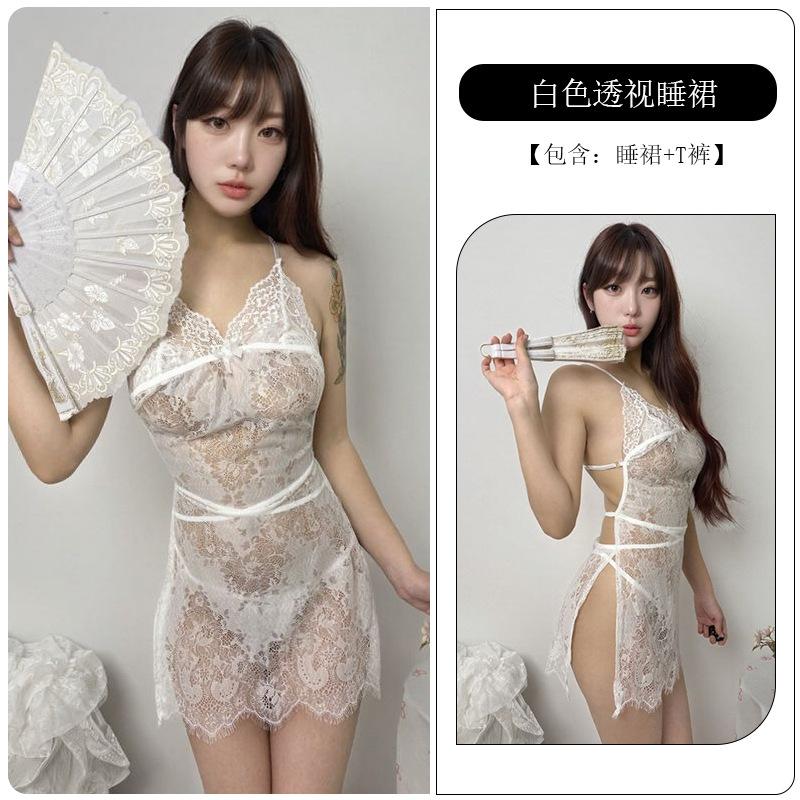 Sexy Lingerie Sexy Lace Hot Suspender Open Crotch Free Hollow Onesie Uniform