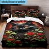 Crystal Cats Fantasy 3pcs Bedding,Including 1pc Duvet Cover And 2pcs Pillowcases Perfect for Christmas,Ideal for Bedroom, Dormitory